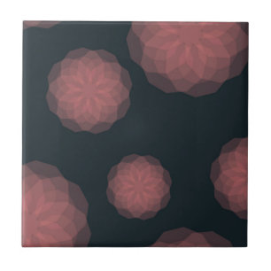 Pink, geometric, cool, trendy flower abstraction ceramic tile