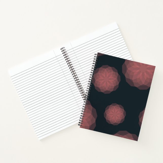 Pink, geometric, cool, trendy flower abstraction notebook (Inside)