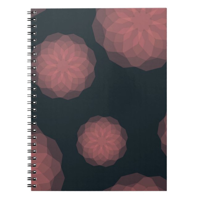 Pink, geometric, cool, trendy flower abstraction notebook (Front)