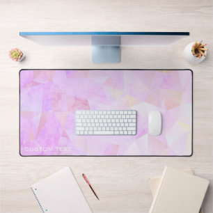 Pink Geometric Crystals Extended Custom Desk Mat