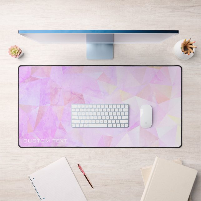 Pink Geometric Crystals Extended Custom Desk Mat (Office 1)