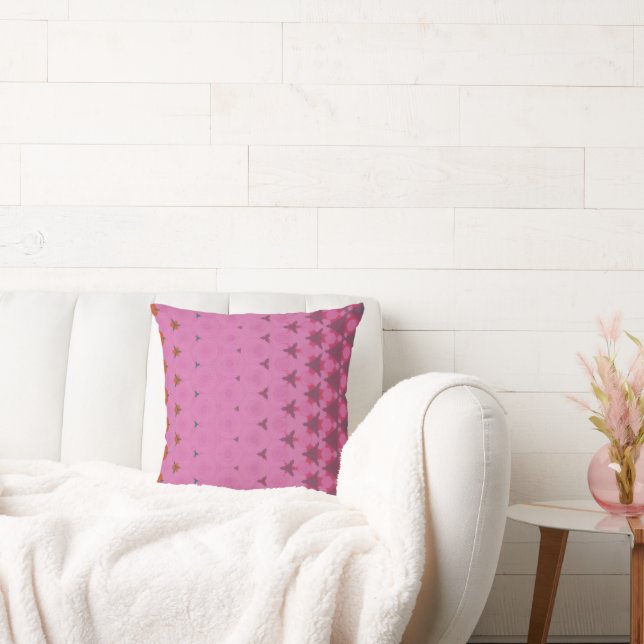 Pink geometric design pillow (Couch)