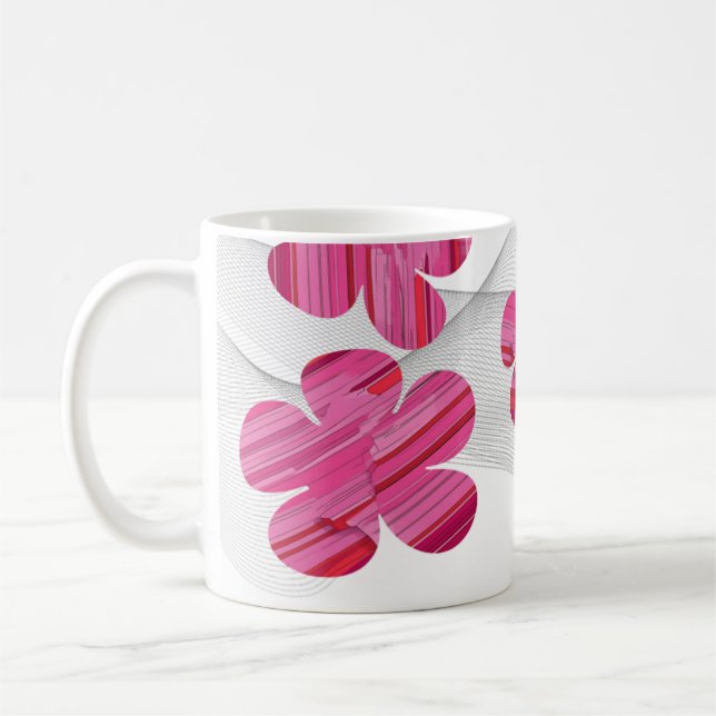 Pink geometric flower mug (Left)