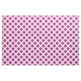 Pink Geometric Flowers on a Light Background Fabric