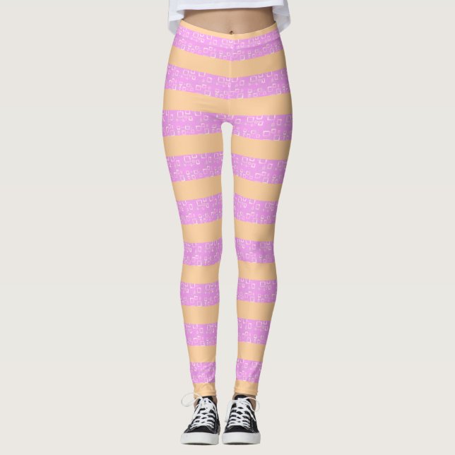 Pink Geometric  Leggings (Front)