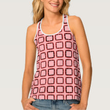 Pink geometric modern texture tank top