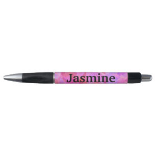 Pink Geometric Pattern Custom Name Pen