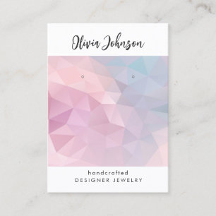 Pink Geometric Pattern Jewelry Earring Display  Business Card