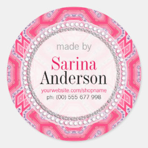 Pink Geometric Pattern Made By Labels Stickers