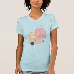 Pink Geometric Pattern Monogram Design T-Shirt