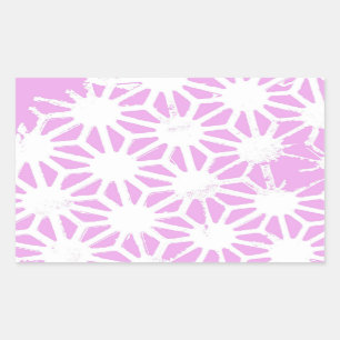 Pink geometric pattern rectangular sticker