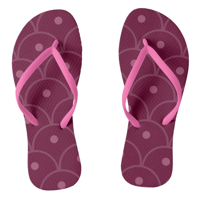 Pink Geometric Pattern Thongs (Footbed)