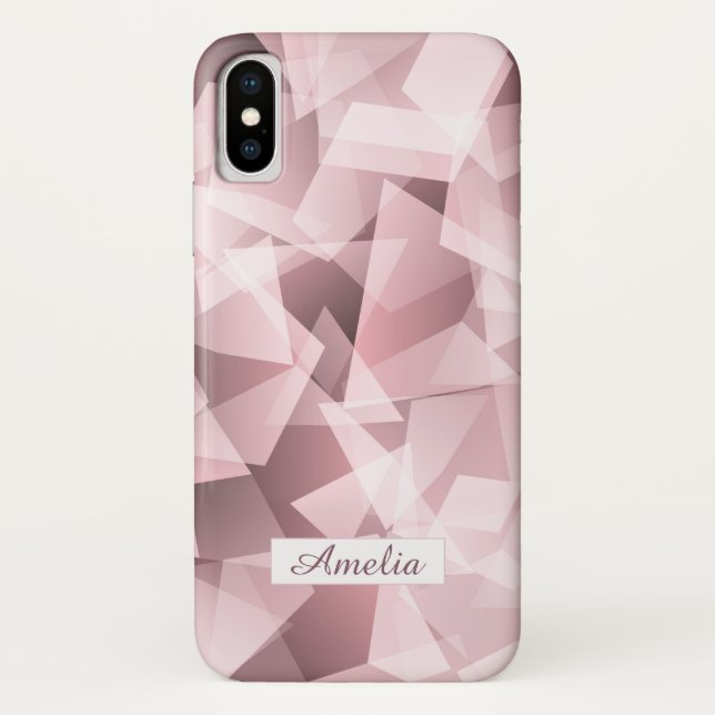 Pink Geometric Seamless Pattern Name Case-Mate iPhone Case (Back)