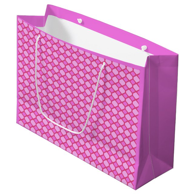 Pink Geometric Shapes Large Gift Bag (Front Angled)