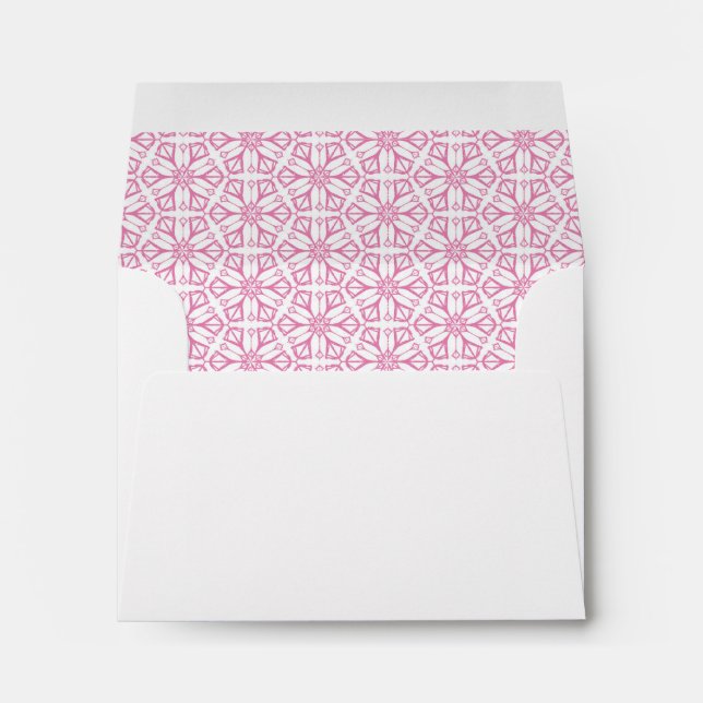 Pink Geometric Snowflake Pattern Envelopes (Back (Bottom))