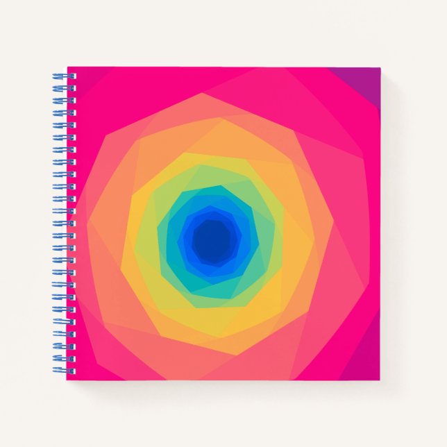 Pink Geometric Spiral Notebook (Front)