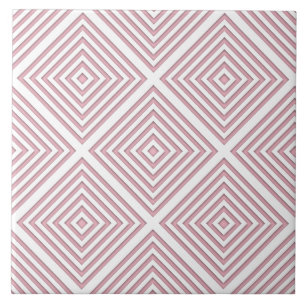 Pink Geometric Squares Ceramic Tile