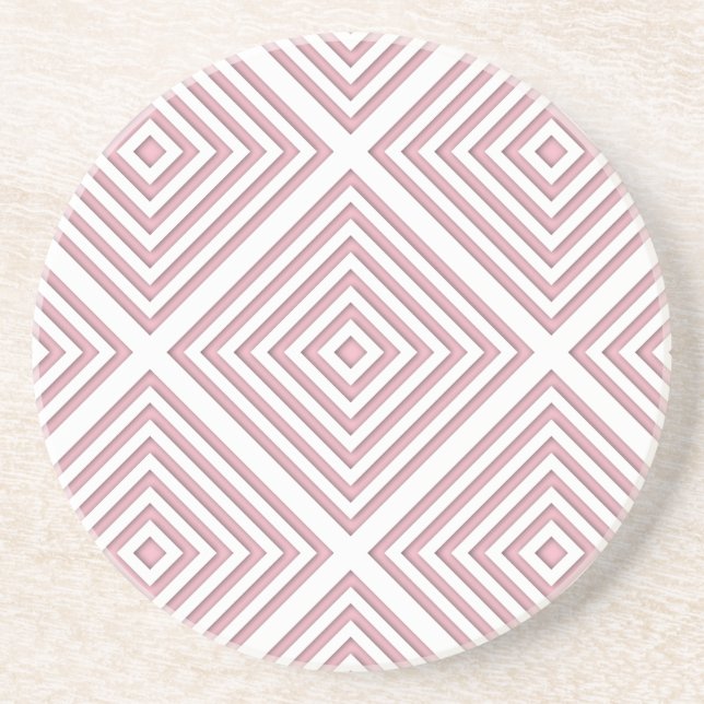 Pink Geometric Squares Coaster (Front)