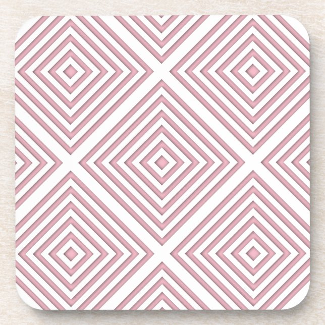 Pink Geometric Squares Coaster (Front)