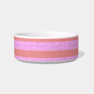 Pink Geometric Stripes Bowl