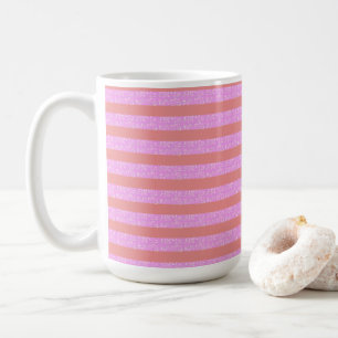 Pink Geometric Stripes Coffee Mug