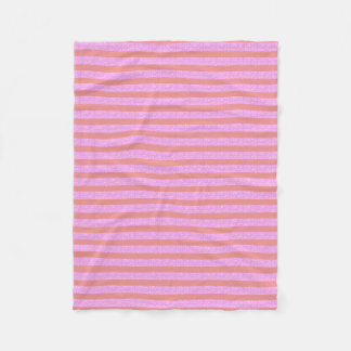 Pink Geometric Stripes Fleece Blanket