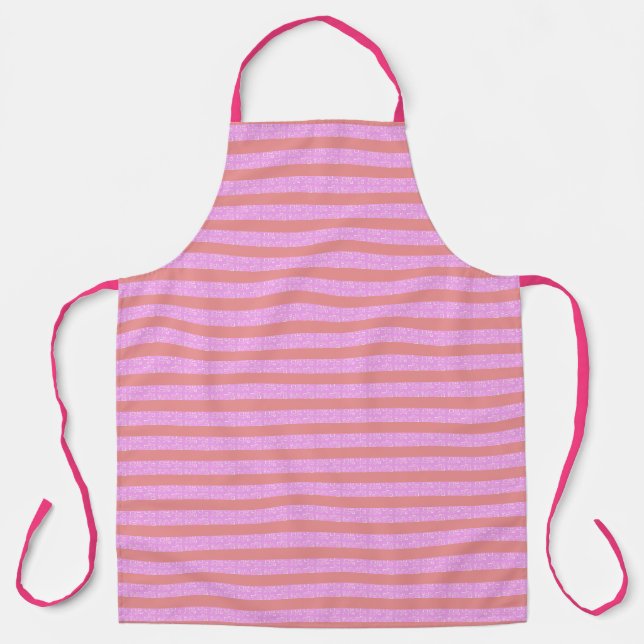 Pink Geometric Stripes Geostripes  Apron (Front)