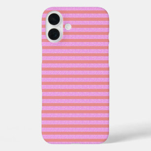 Pink Geometric Stripes Geostripes iPhone 16 Plus Case