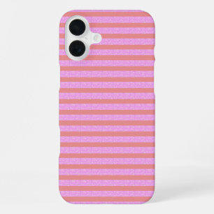 Pink Geometric Stripes Geostripes iPhone 16 Plus Case