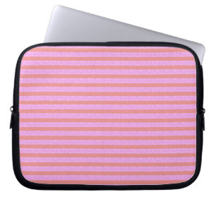 Pink Geometric Stripes Laptop Sleeve