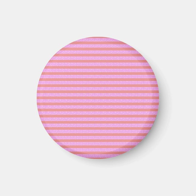 Pink Geometric Stripes  Magnet (Front)