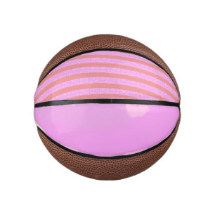 Pink Geometric Stripes  Mini Basketball