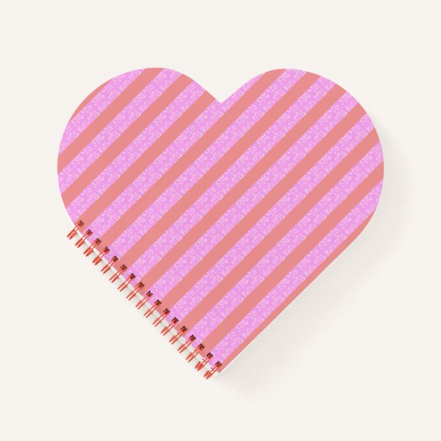 Pink Geometric Stripes  Notebook (Front)