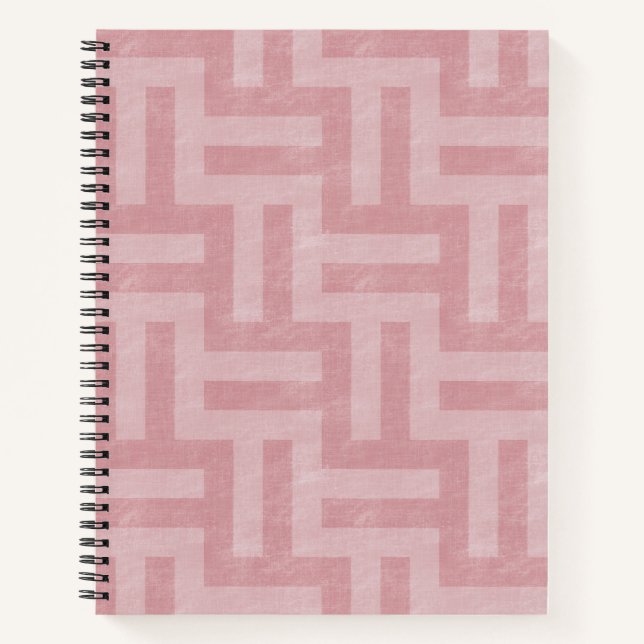 Pink Geometric Stripes  Notebook (Front)