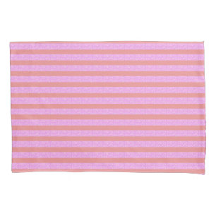 Pink Geometric Stripes Pillowcase