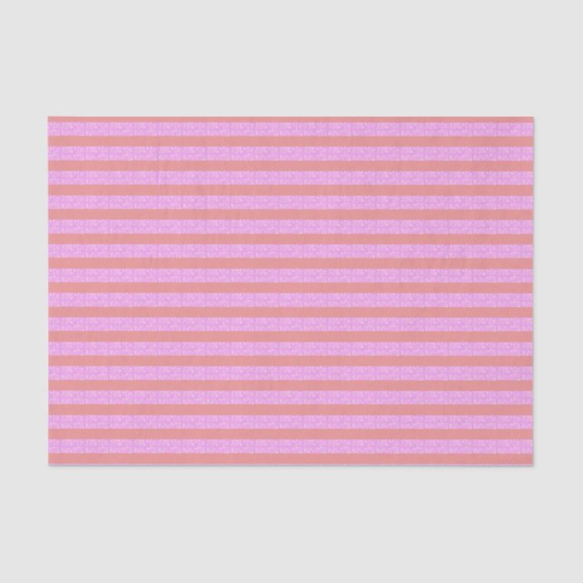 Pink Geometric Stripes  Tissue Paper (Front)