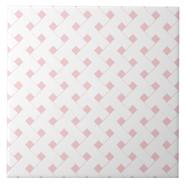 Pink geometric trellis  ceramic tile (Front)