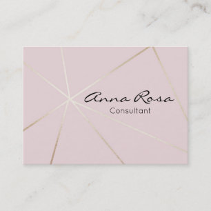 *~* Pink Geometric Trendy Rose Gold Modern Foil Business Card
