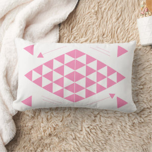 Pink Geometric Triangles  Lumbar Cushion
