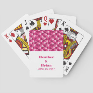 Pink Geometric Triangles Playing Cards