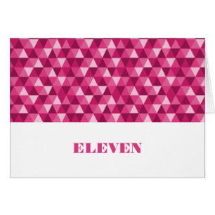 Pink Geometric Triangles Table Card