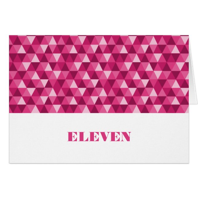 Pink Geometric Triangles Table Card (Front Horizontal)