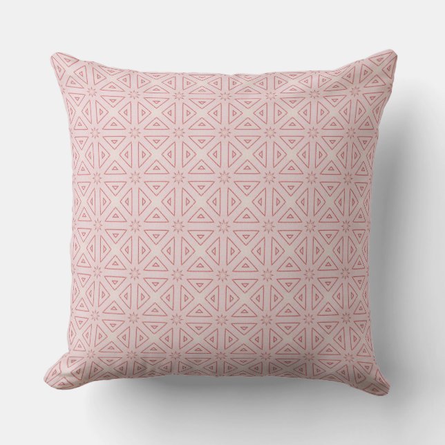 Pink Geometric Triangles  Throw Pillow (Front)