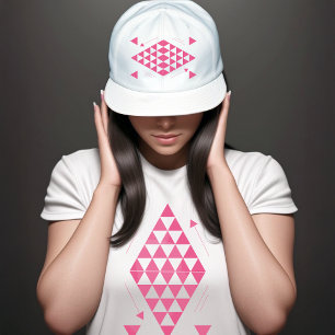 Pink Geometric Triangles Trucker Hat