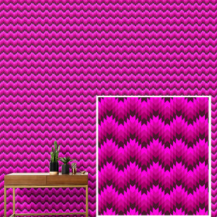 Pink Geometric Waves Stripes Wallpaper