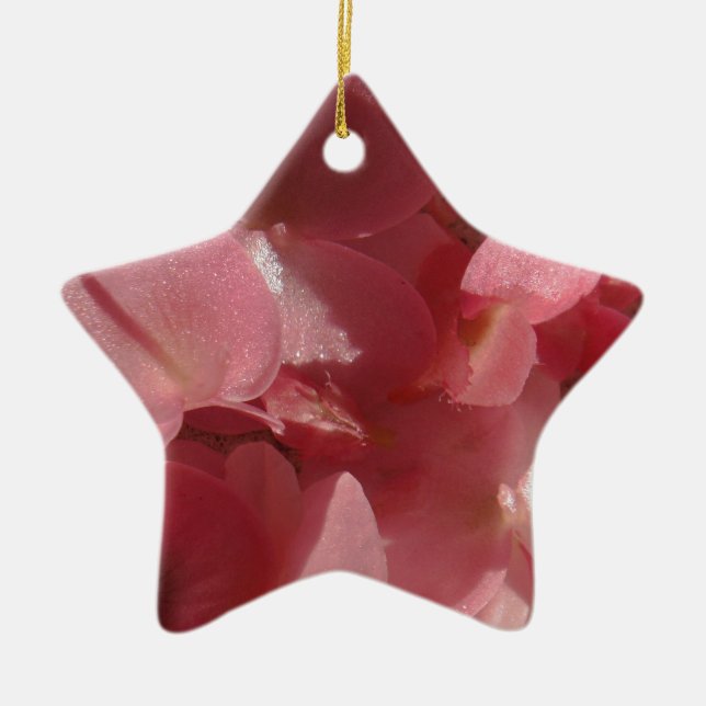 Pink geranium: almost solid Light pink Ceramic Ornament (Front)