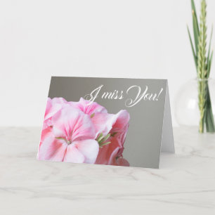 Pink geranium flower card