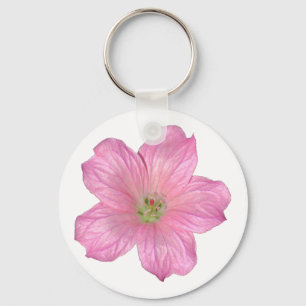 Pink Geranium Key Ring