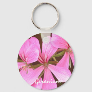 Pink Geranium Keychain