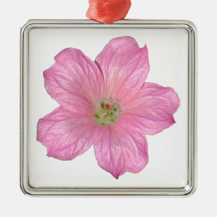 Pink Geranium Metal Tree Decoration